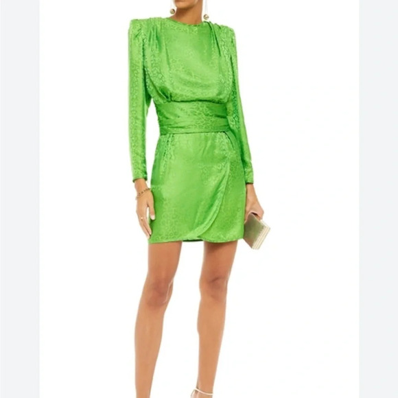 DUNDAS new with tags Green Silk Blend Dress 42 - Picture 2 of 12